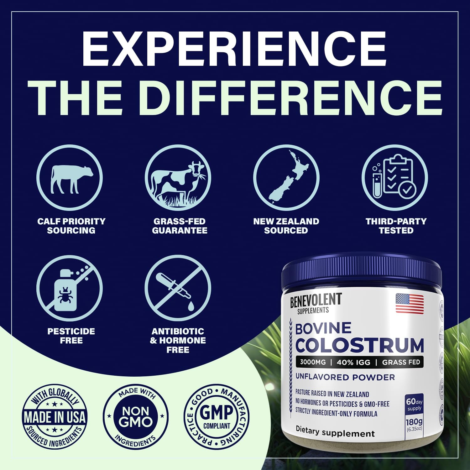 Bovine Colostrum Unflavored Powder (180 g)