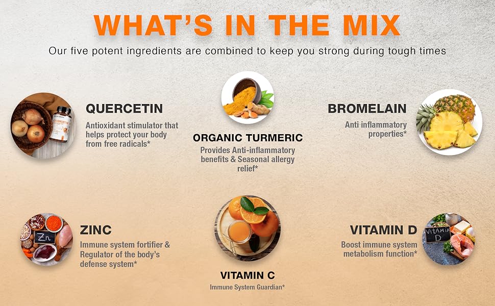 About Quercetin with Bromelain Zinc 500mg (120 Veggie Caps)