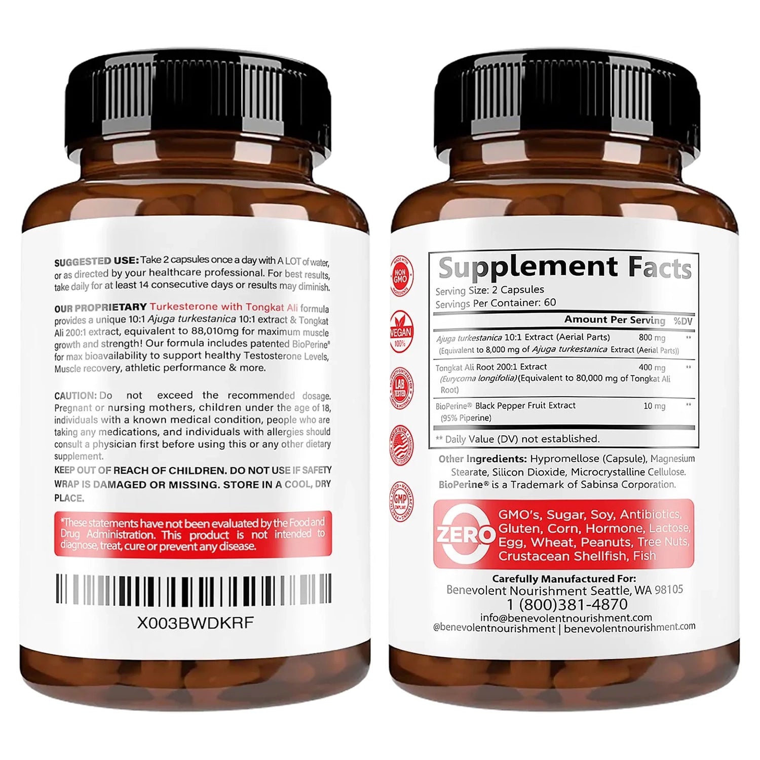 Turkesterone bottle sides