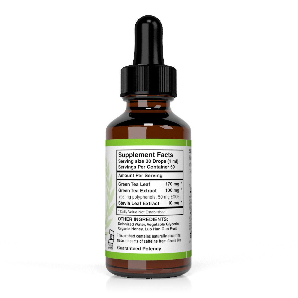 Liquid Green Tea bottle form the back