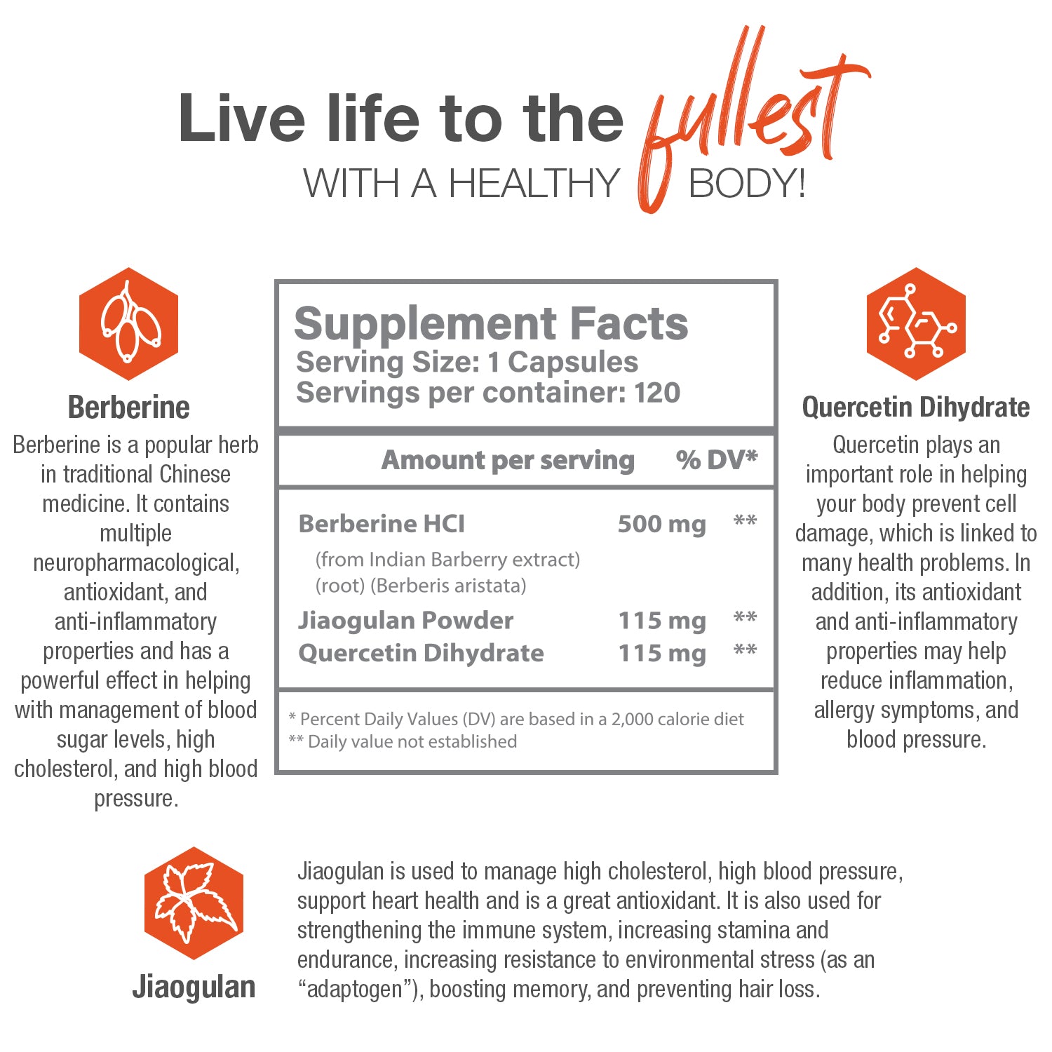 Berberine HCL supplement facts