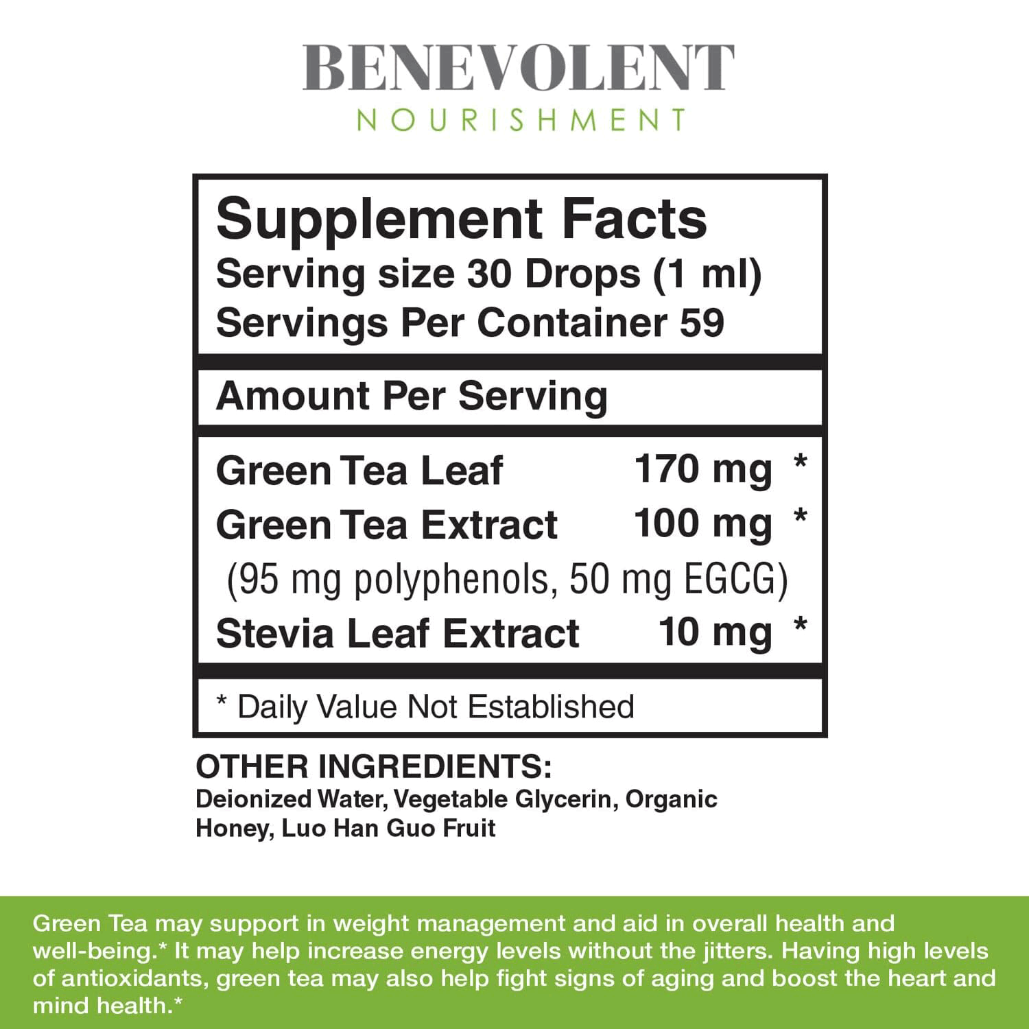 Liquid Green Tea supplement facts