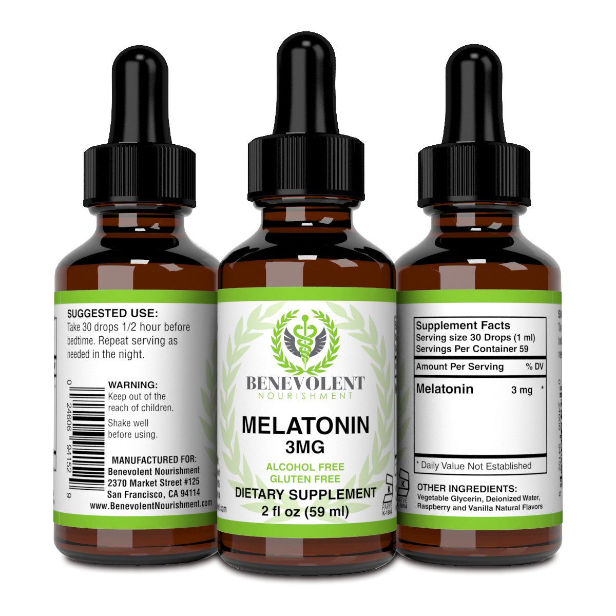 Liquid Melatonin from 3 sides