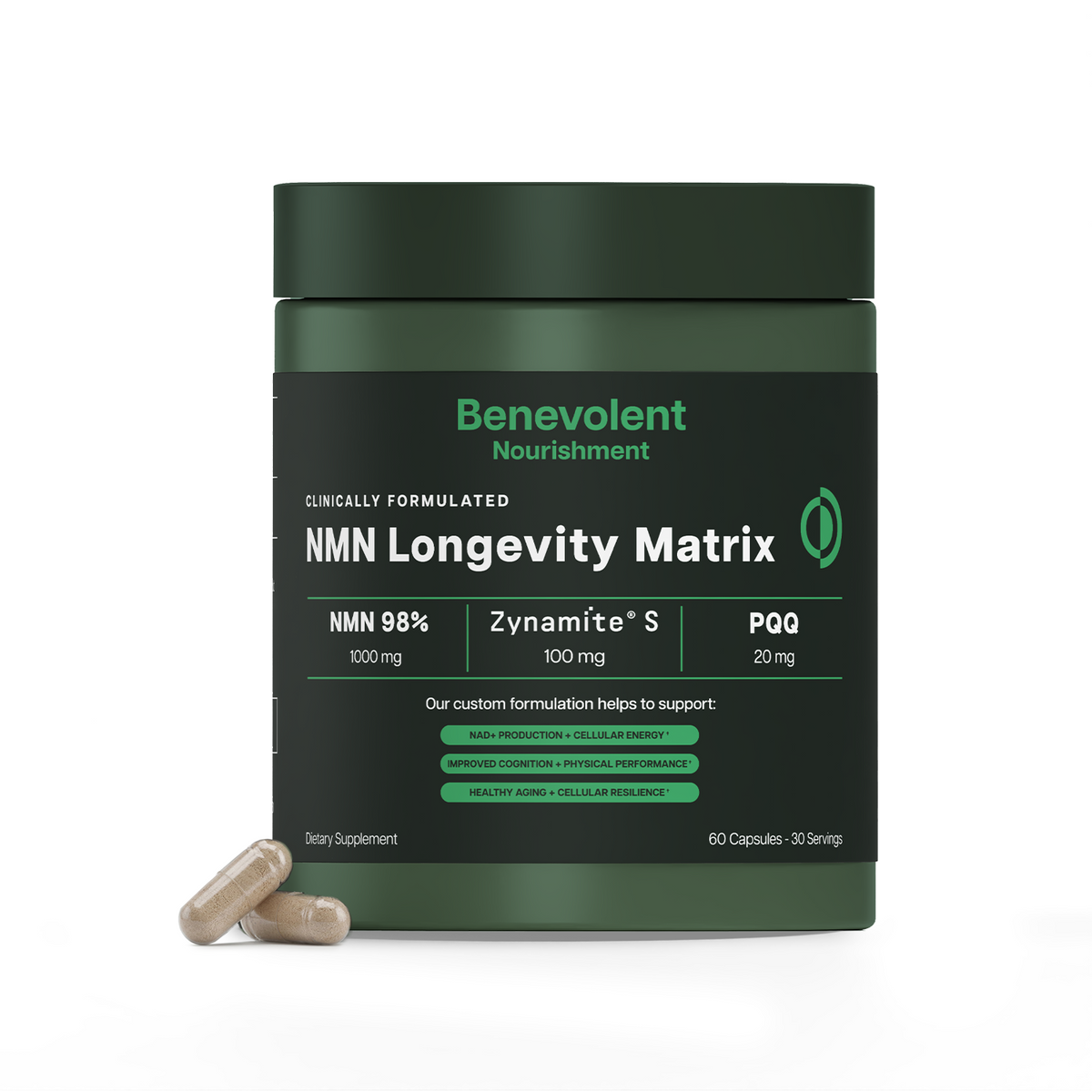 【⭐️Fortune】 エクソソームジェル ２本 MATRIX NMN 2本 NMN Longevity Matrix (60 Veggie Caps) - Benevolent Nourishment
