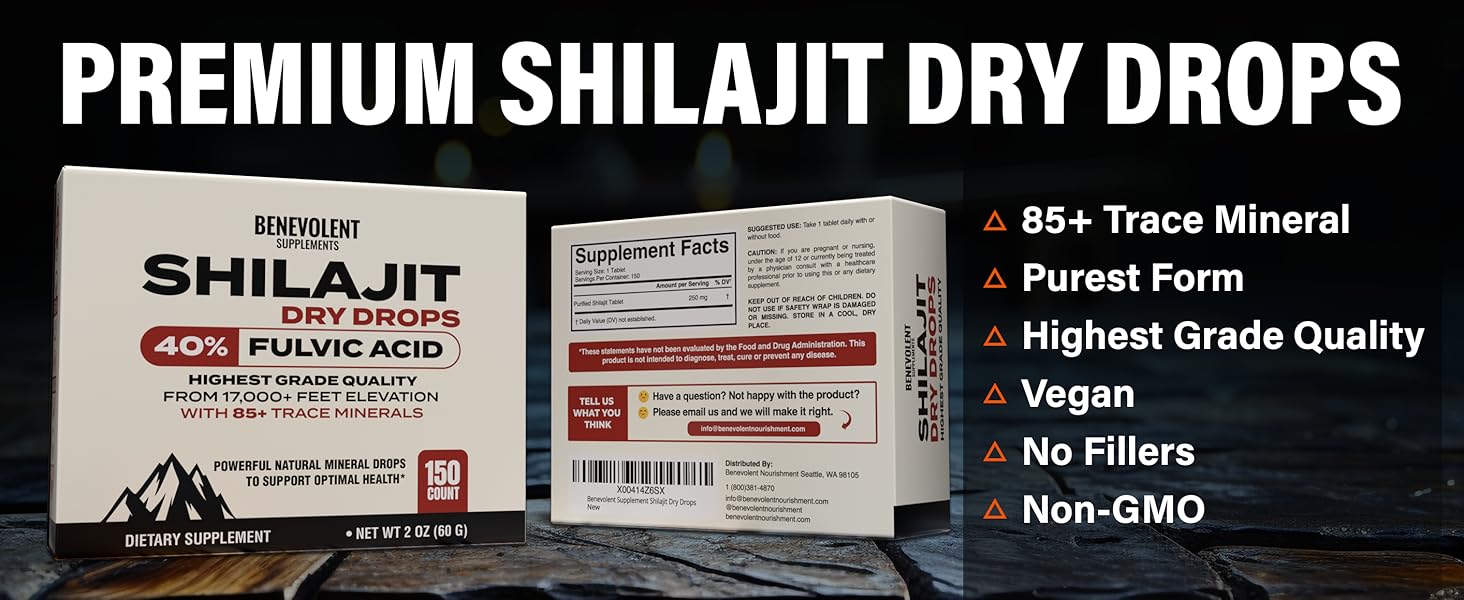 Premium shilajit dry drops