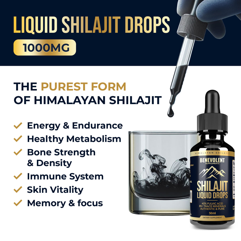 Liquid Himalayan Shilajit Drops (50 ml) - Benevolent Nourishment