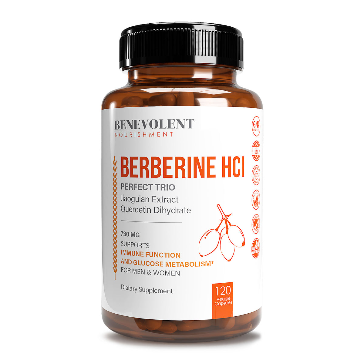 Berberine HCL Complex 730mg (120 Veggie Caps)