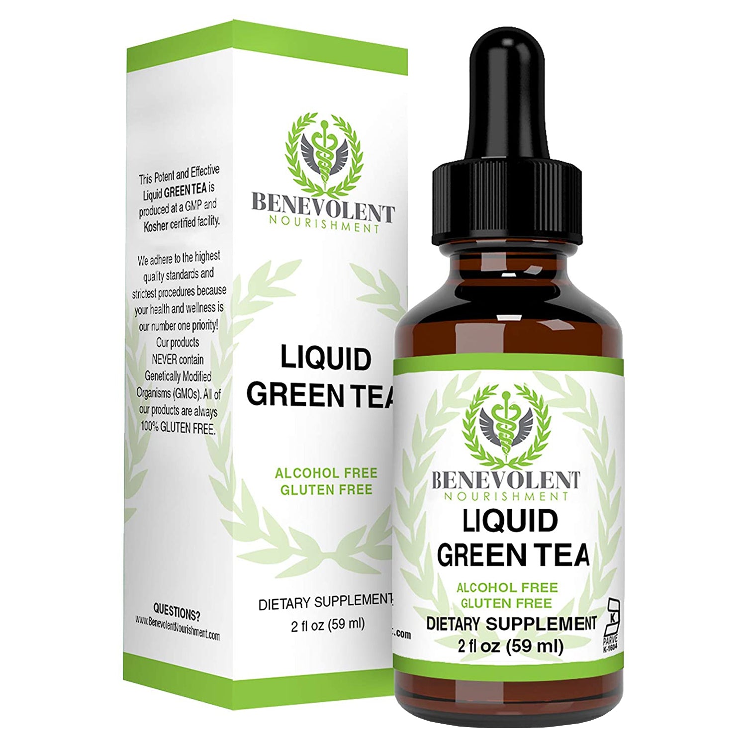 Liquid Green Tea Extract Drops (59 servings) - Benevolent Nourishment