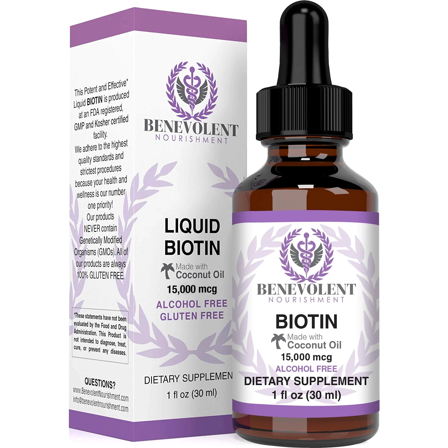 Liquid Biotin bottle and box
