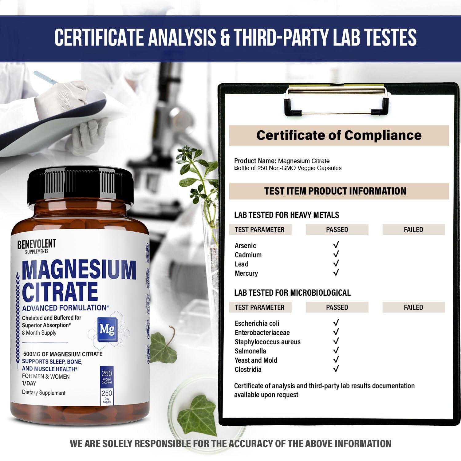 certificate of analysis and third party lab test