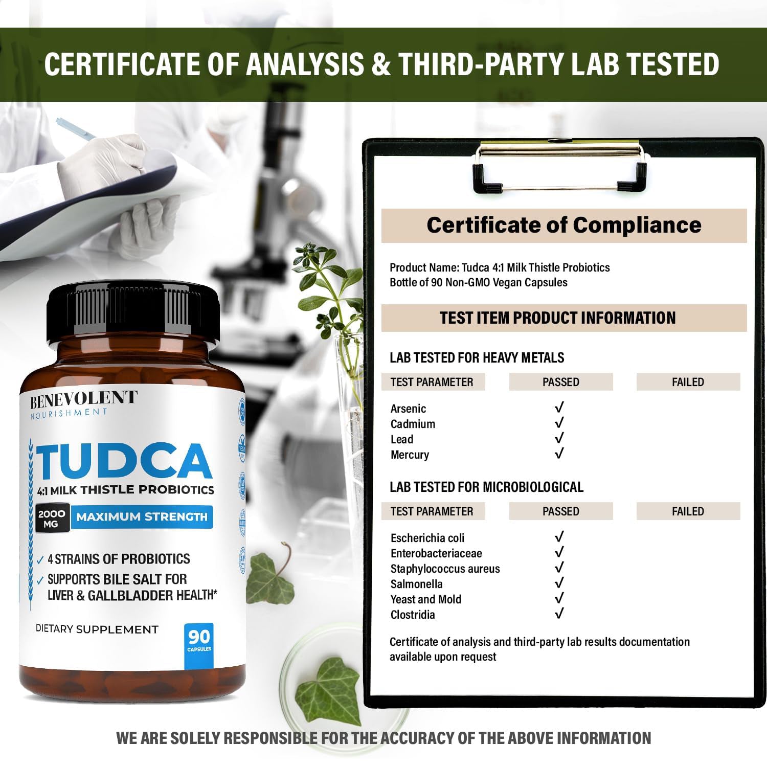 Tudca certificate of analysis
