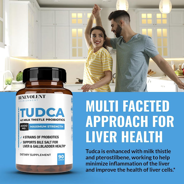 2000mg Tudca Bile Salts Supplement Supports Liver Detox & Cleanse, Gallbladder, Gut & Kidney Health