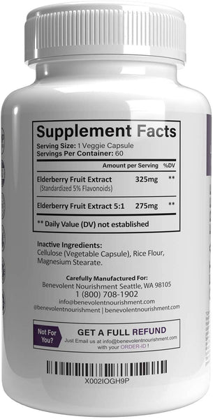 Black Elderberry Supplement 60 Veggie Caps