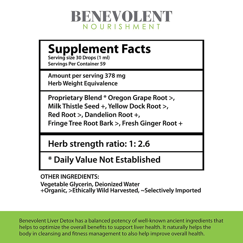 Liquid Liver Detox Drops Natural Herbal Blend (59 Servings)