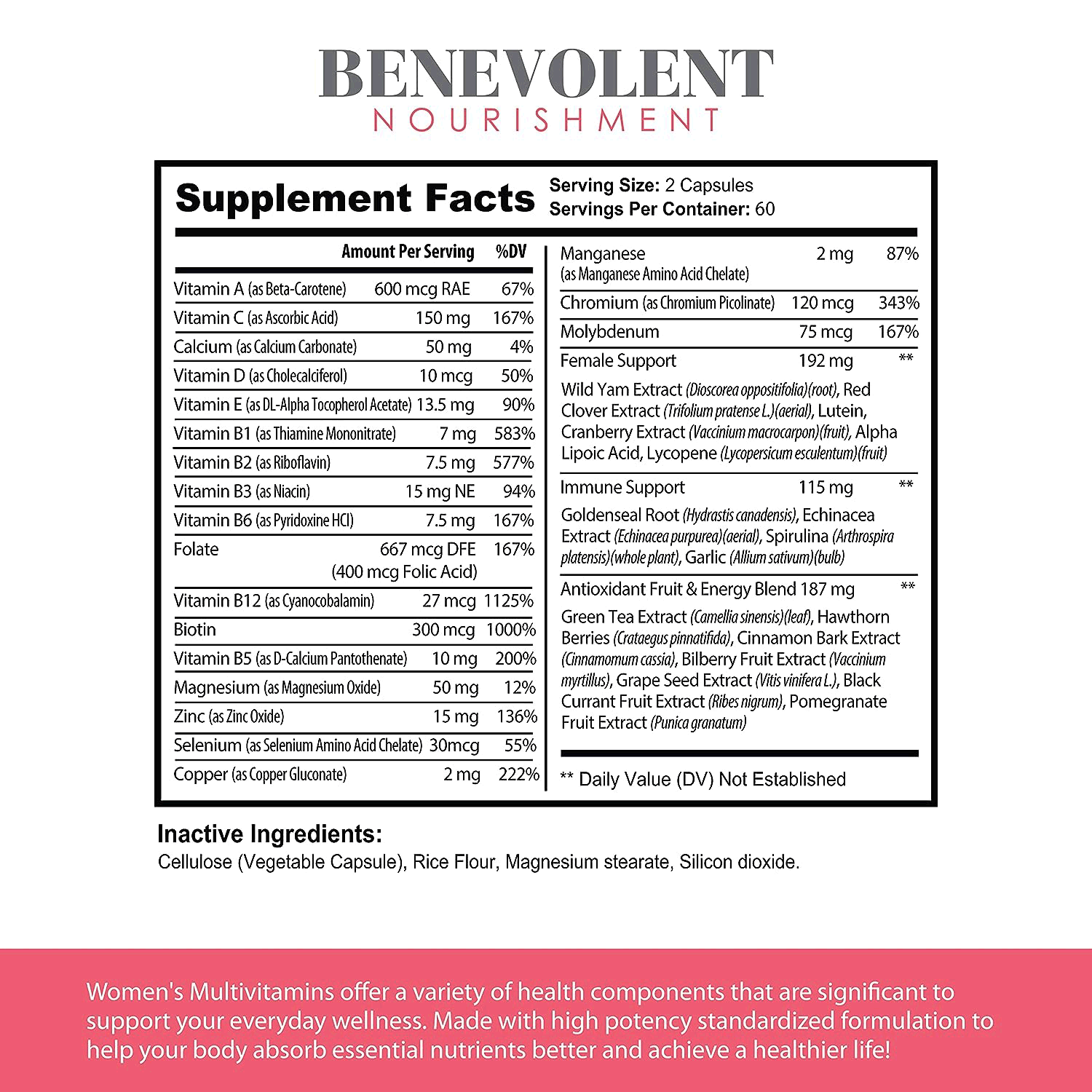 Multivitamin for Women supplement facts