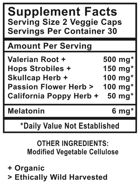 Natural Sleep Aid with Valerian & Melatonin 60 Veggie Caps - Benevolent Nourishment Shop